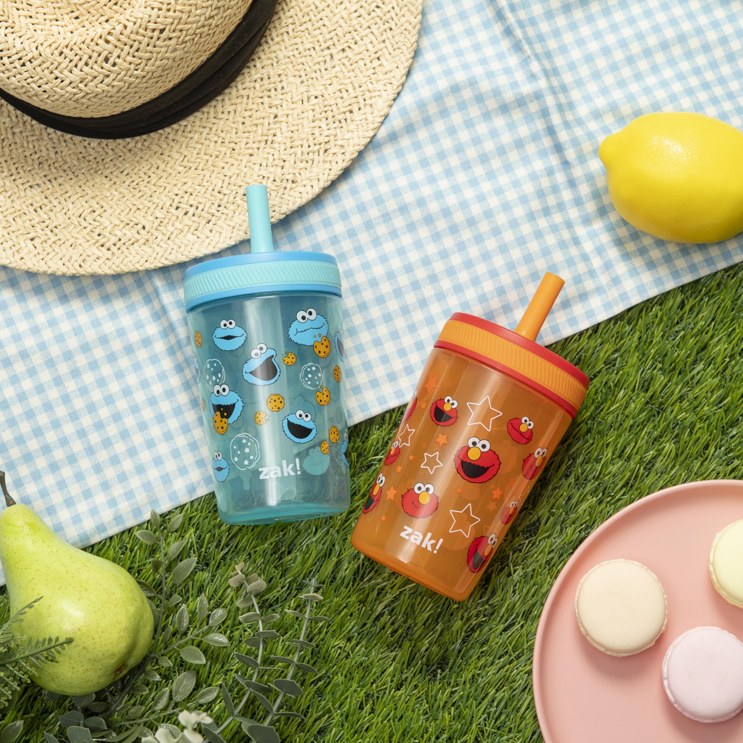 Zak Designs Sesame Street Kelso 15oz Leak-Proof Toddler Straw Cups, 2-Pack 🍁 All In One Marketplace Canada