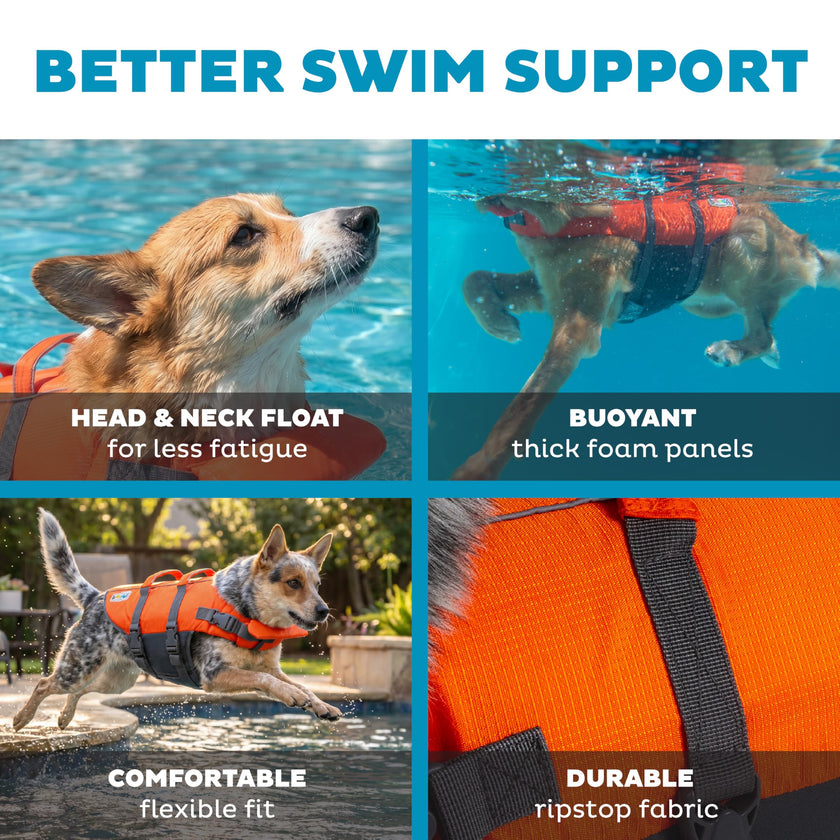 Outward Hound Granby Splash Orange Dog Life Jacket, Medium 🍁 All In One Marketplace Canada