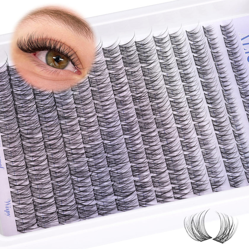 Natural Lash Clusters Wispy Cluster Eyelash Extensions 168pcs Individual Lashes 8-16mm C Curl DIY Lash Extension Natural Look Soft Thin Band Cluster Lashes by ALICE 🍁 All In One Marketplace Canada