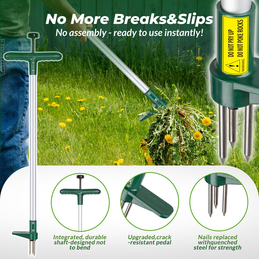 Walensee Weed Puller, Stand Up Weeder Hand Tool, Long Handle Garden Weeding Tool with 3 Claws, Hand Weed Hound Weed Puller for Dandelion, Standup Weed Root Pulling Tool and Picker, Grabber (1 Pack) 🍁 All In One Marketplace Canada