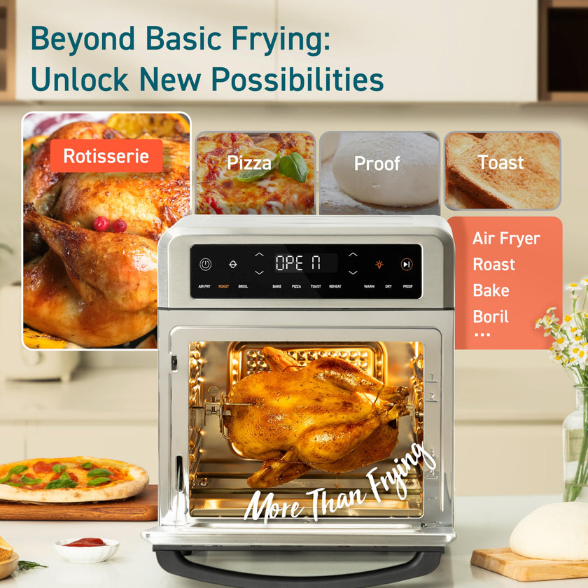 Cosori 11-in-1 Air Fryer Oven, 13Qt Small Footprint Airfryer combo with Rotisserie, Toast, Bake, Roast, Reheat Functions and more, Recipe Book & 6 Accessories Included, Perfect for Small Contertop 🍁 All In One Marketplace Canada
