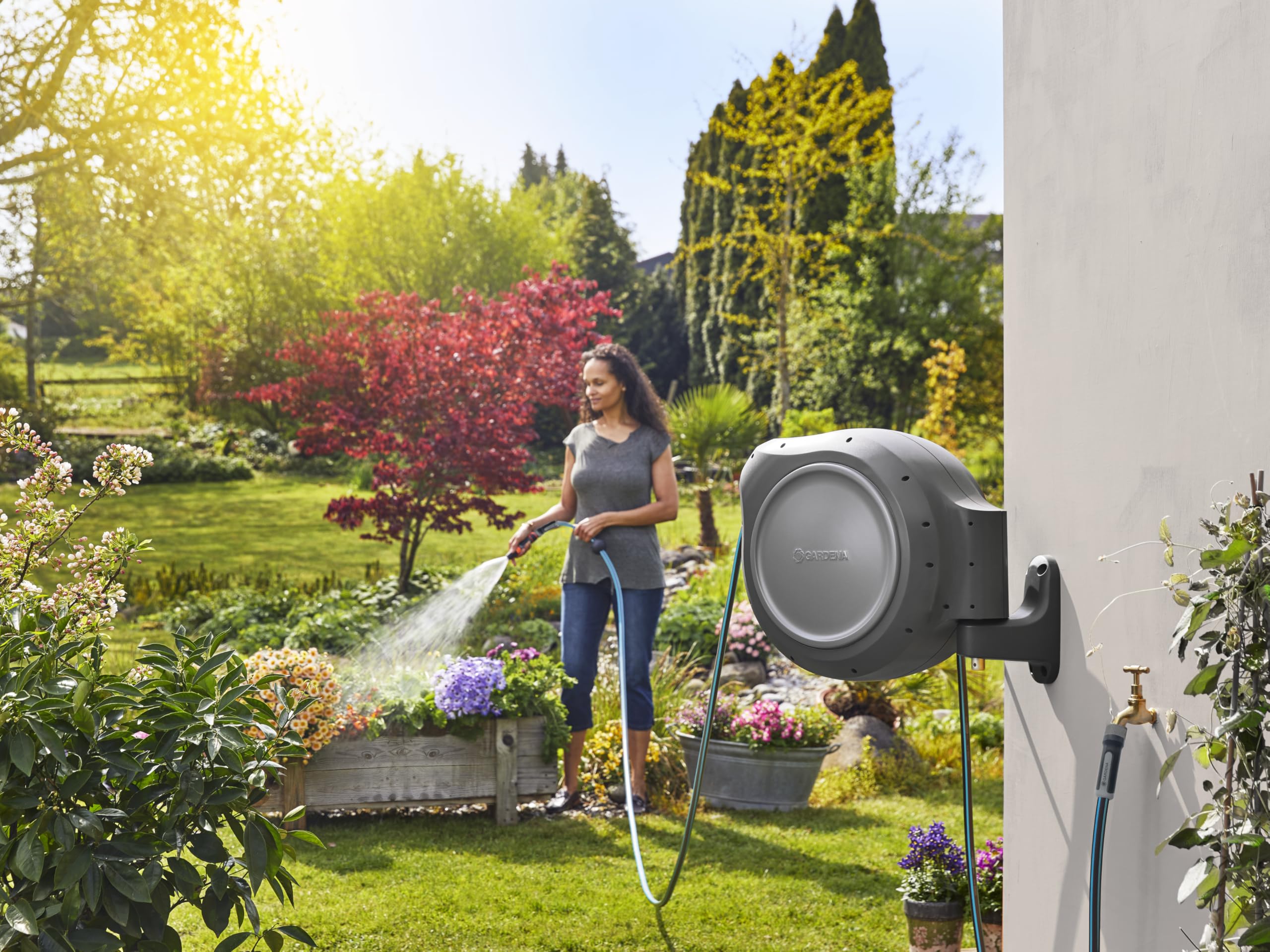 Gardena 20500-80, 50 ft. Wall-Mounted Auto-Retractable Hose Reel, Frost-Proof, RollControl Technology for Safe and Slow retraction 🍁 All In One Marketplace Canada