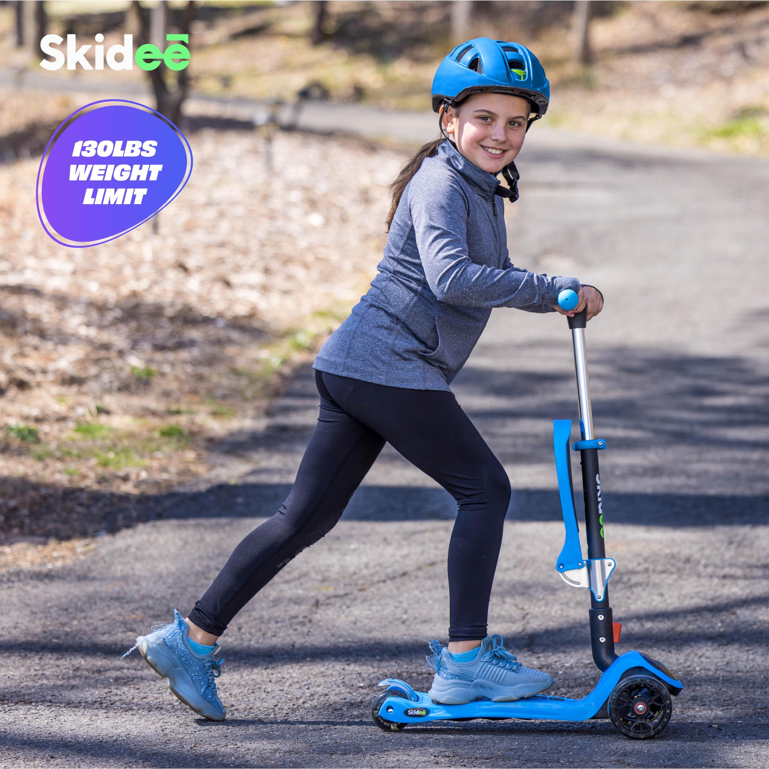 Kick Scooters for Kids Ages 3-5 (Suitable for 2-12 Year Old) Adjustable Height Foldable Scooter Removable Seat, 3 LED Light Wheels, Rear Brake, Wide Standing Board, Outdoor Activities for Boys/Girls 🍁 All In One Marketplace Canada