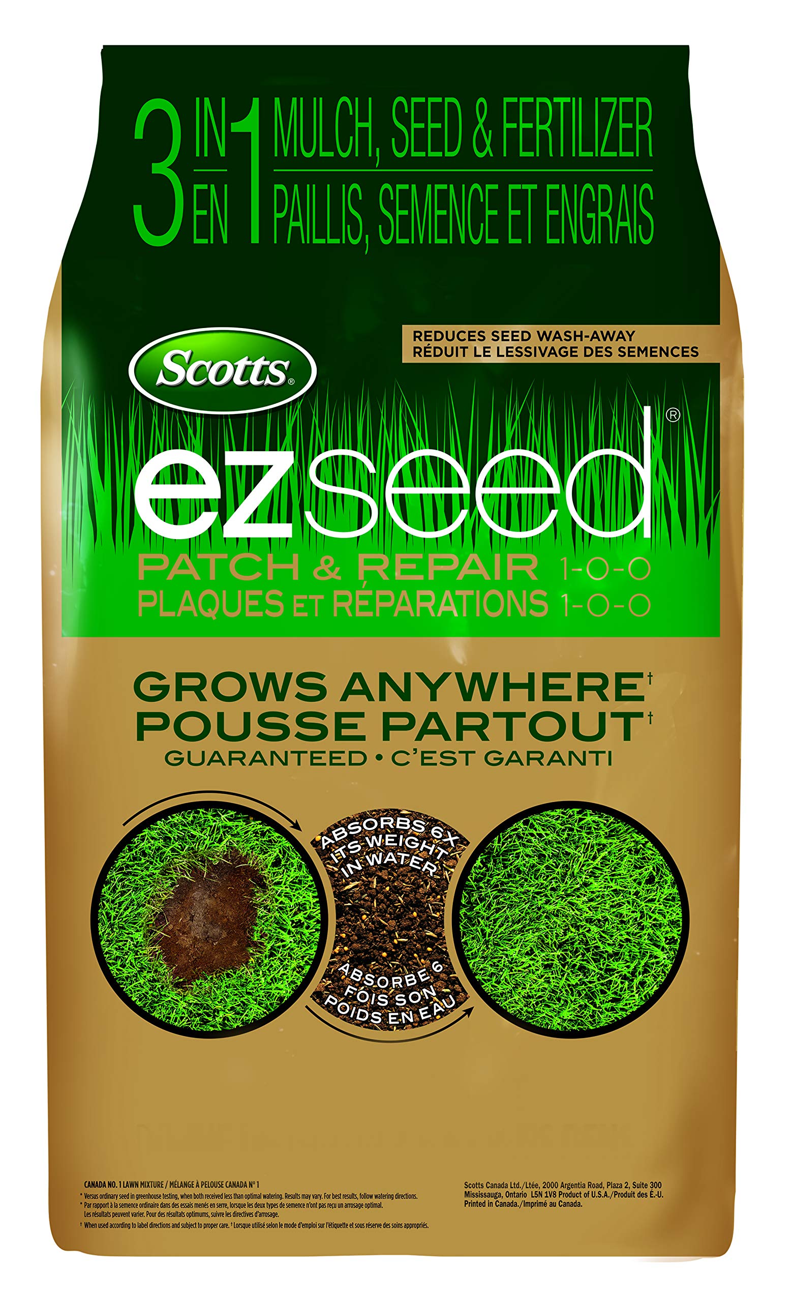 Scotts Ez Seed Patch & Repair 1-0-0, 4.54kg | Multipurpose Formula for Patch and Repair. Grows Anywhere 🍁 All In One Marketplace Canada