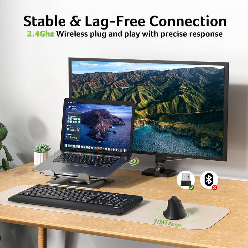 Acer Wireless Ergonomic Mouse, Rechargeable Vertical Mouse, 3 Adjustable DPI 1600/1200/1000, Ergo Mice, 2.4GHz Computer Mouse with 6 Buttons, 2.4GHz USB Receiver for Laptop, PC, Desktop 🍁 All In One Marketplace Canada
