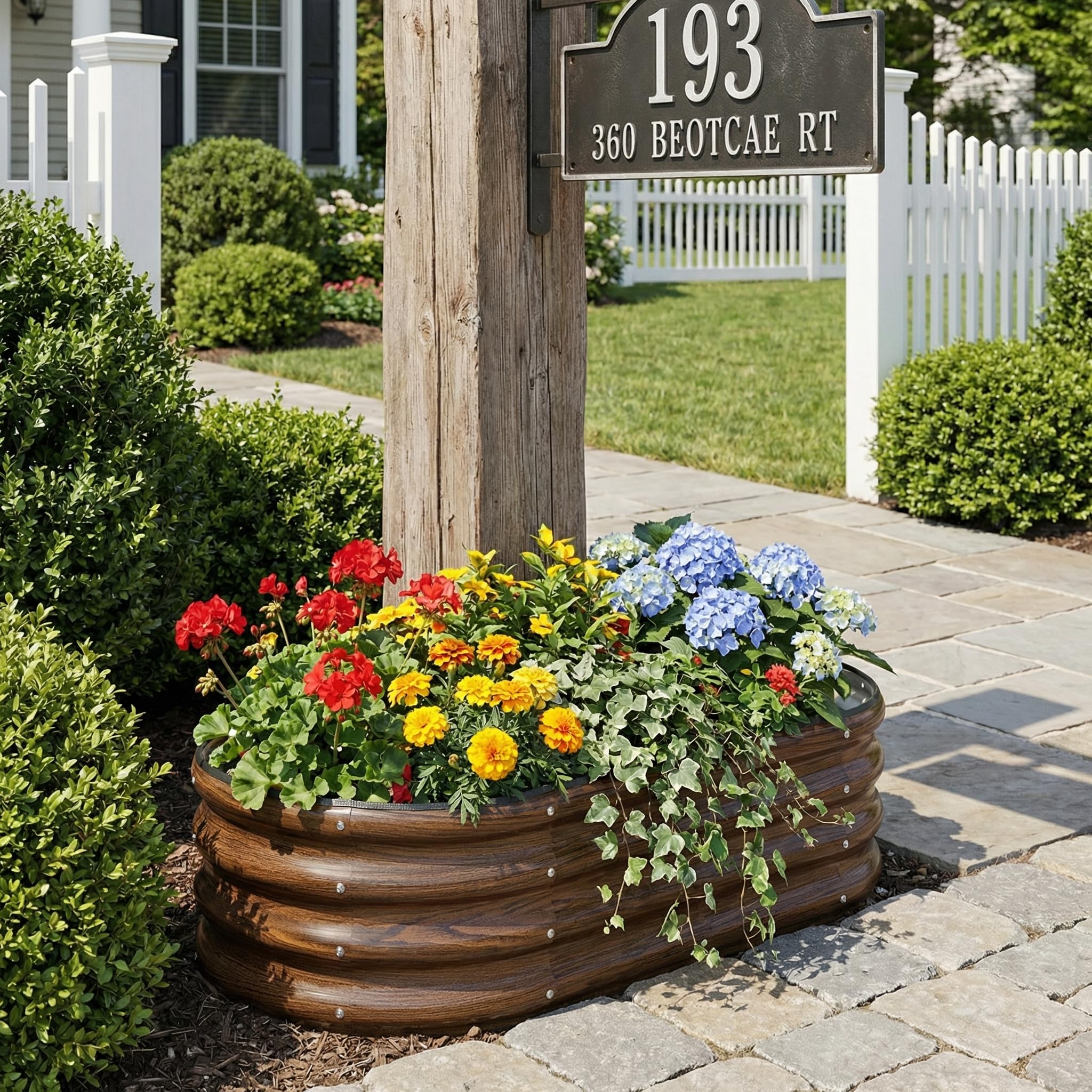 SnugNiture Galvanized Raised Garden Bed Outdoor, 2 Pcs 4x2x1ft Oval Metal Planter Box for Planting Plants Vegetables, Brown 🍁 All In One Marketplace Canada