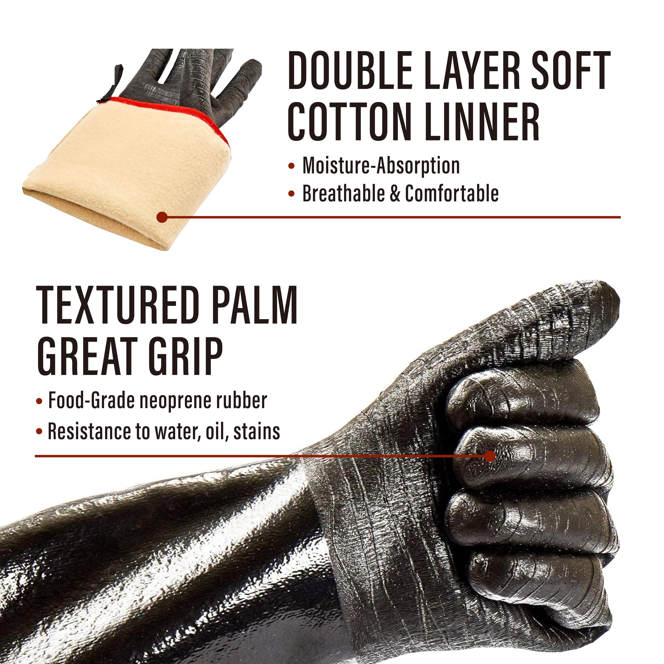 RAPICCA BBQ Grill Gloves, 932°F Heat Resistant Neoprene, 14 in XL 🍁 All In One Marketplace Canada
