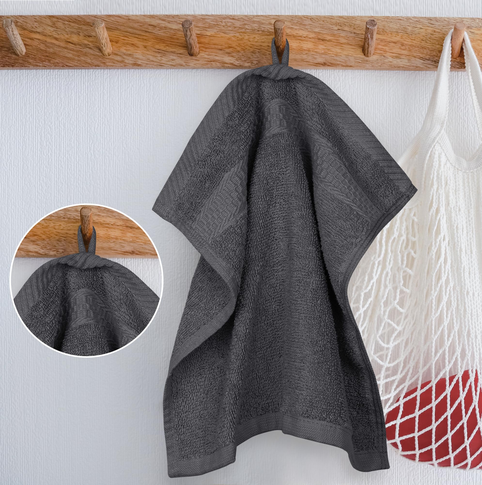 Utopia Towels Premium Washcloth Set, 12 by 12 Inches, 600 GSM 100% Cotton Face Cloths, Highly Absorbent and Soft Feel Fingertip Towels, 12 Pack, Grey 🍁 All In One Marketplace Canada