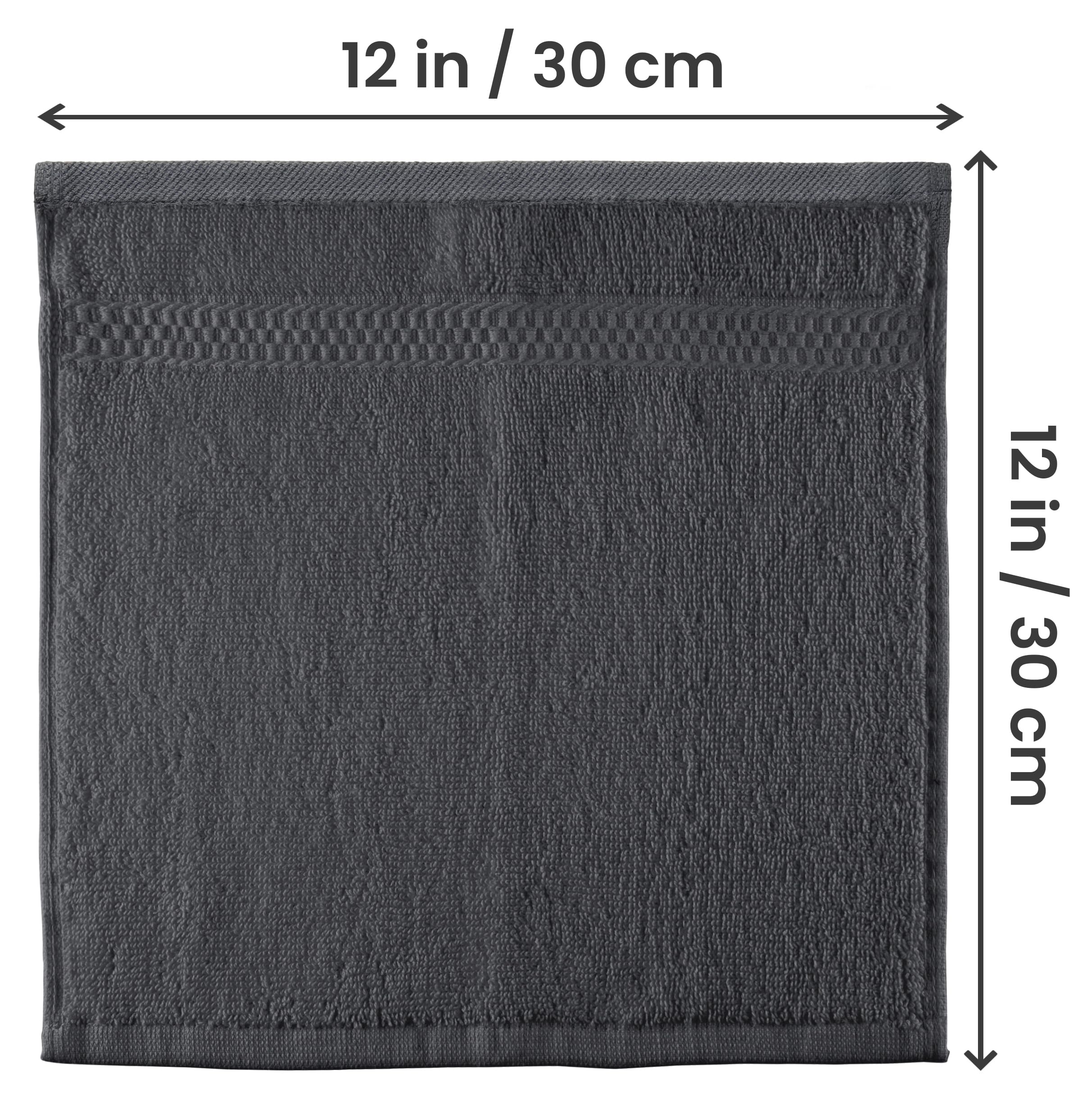 Utopia Towels Premium Washcloth Set, 12 by 12 Inches, 600 GSM 100% Cotton Face Cloths, Highly Absorbent and Soft Feel Fingertip Towels, 12 Pack, Grey 🍁 All In One Marketplace Canada