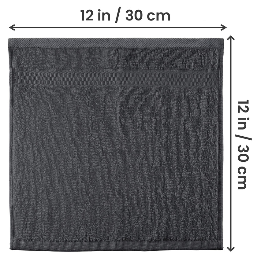 Utopia Towels Premium Washcloth Set, 12 by 12 Inches, 600 GSM 100% Cotton Face Cloths, Highly Absorbent and Soft Feel Fingertip Towels, 12 Pack, Grey 🍁 All In One Marketplace Canada
