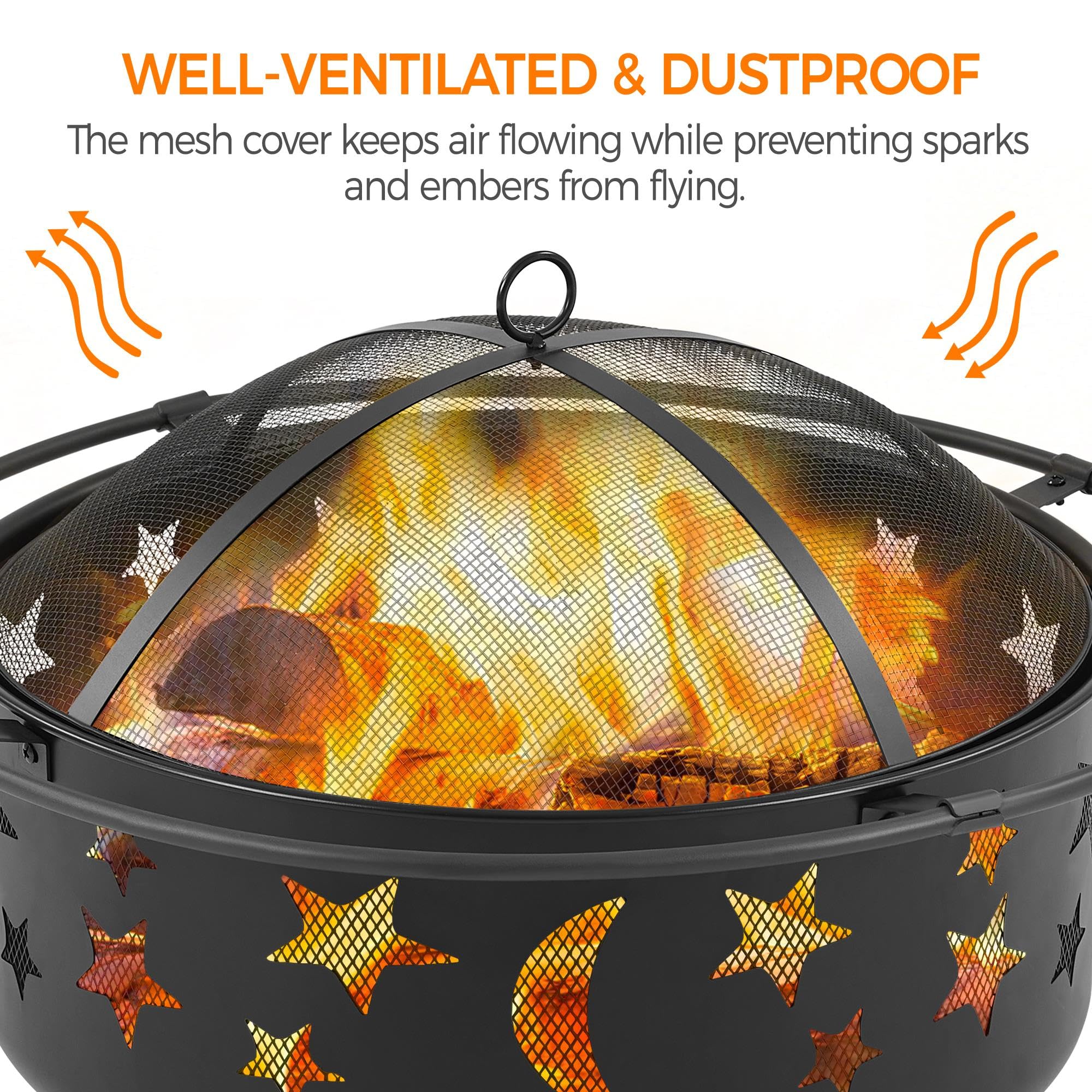 Yaheetech 30in Fire Pits with Poker & Spark Screen Deep Large Fire Bowl 🍁 All In One Marketplace Canada