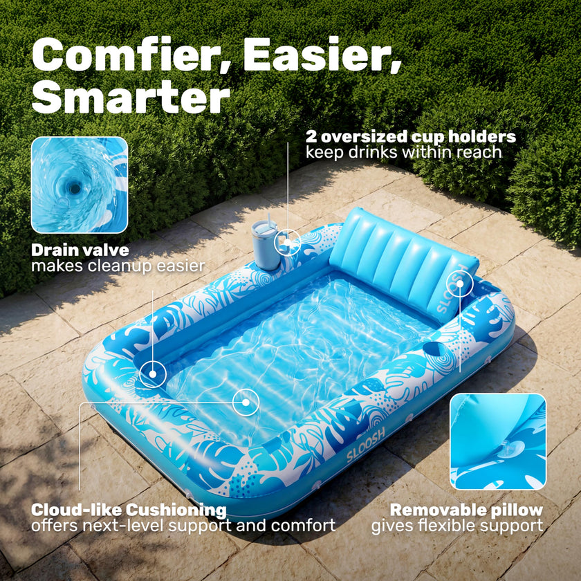 Sloosh Inflatable Tanning Pool Lounger Float-XL, 85