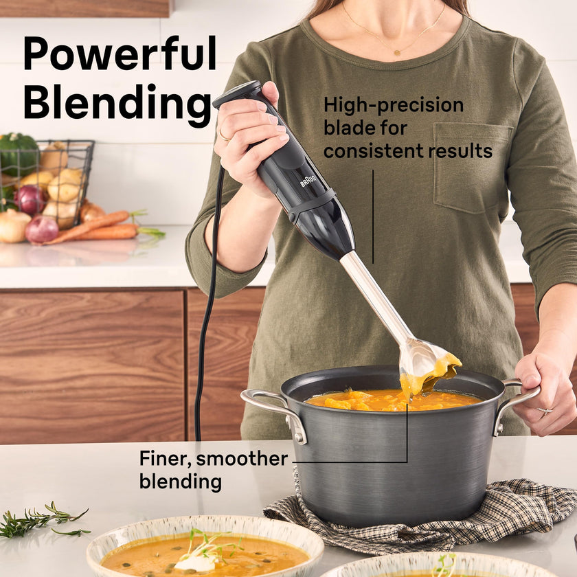 Braun MQ5000 Vario Hand Blender Stick – 21-Speed Immersion Blender Handheld with Turbo Boost, Stainless Steel Blades, SplashControl, EasyClick System, 400W, Mixer for Soups & Smoothies 🍁 All In One Marketplace Canada