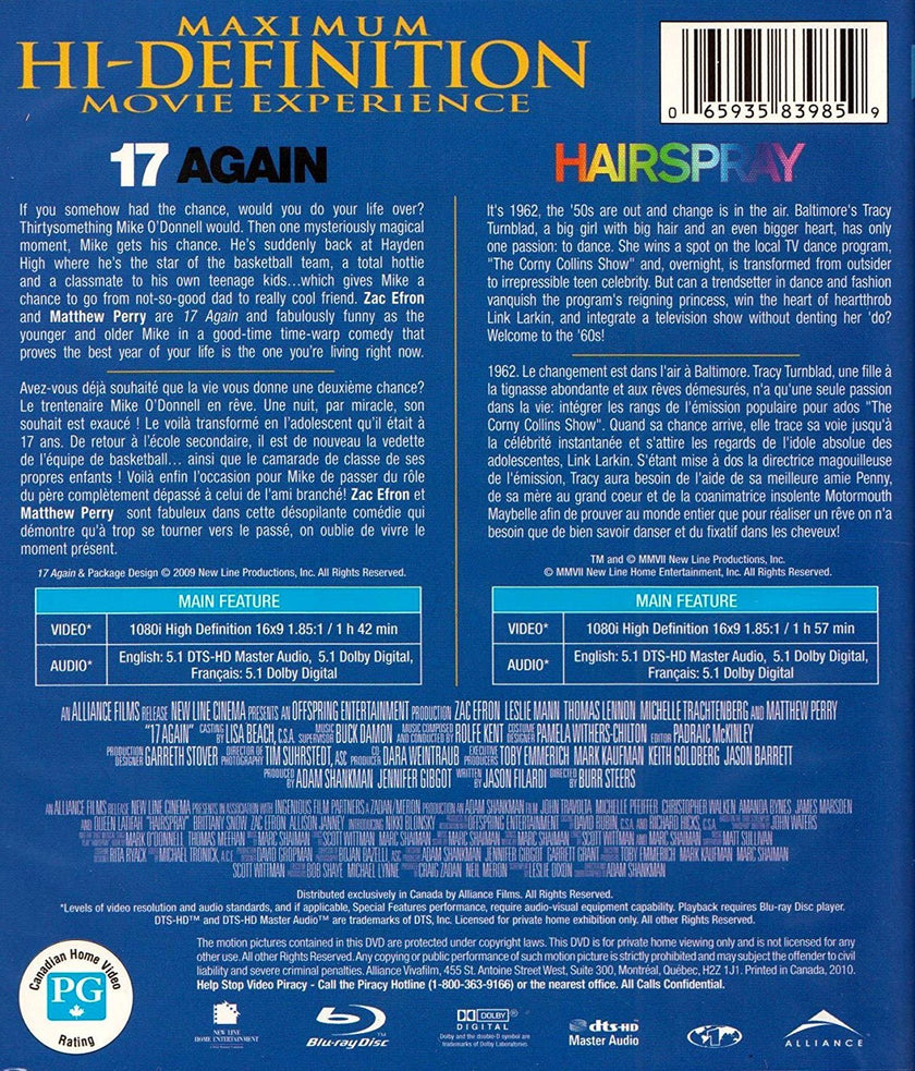 17 Again + Hairspray - Blu-Ray