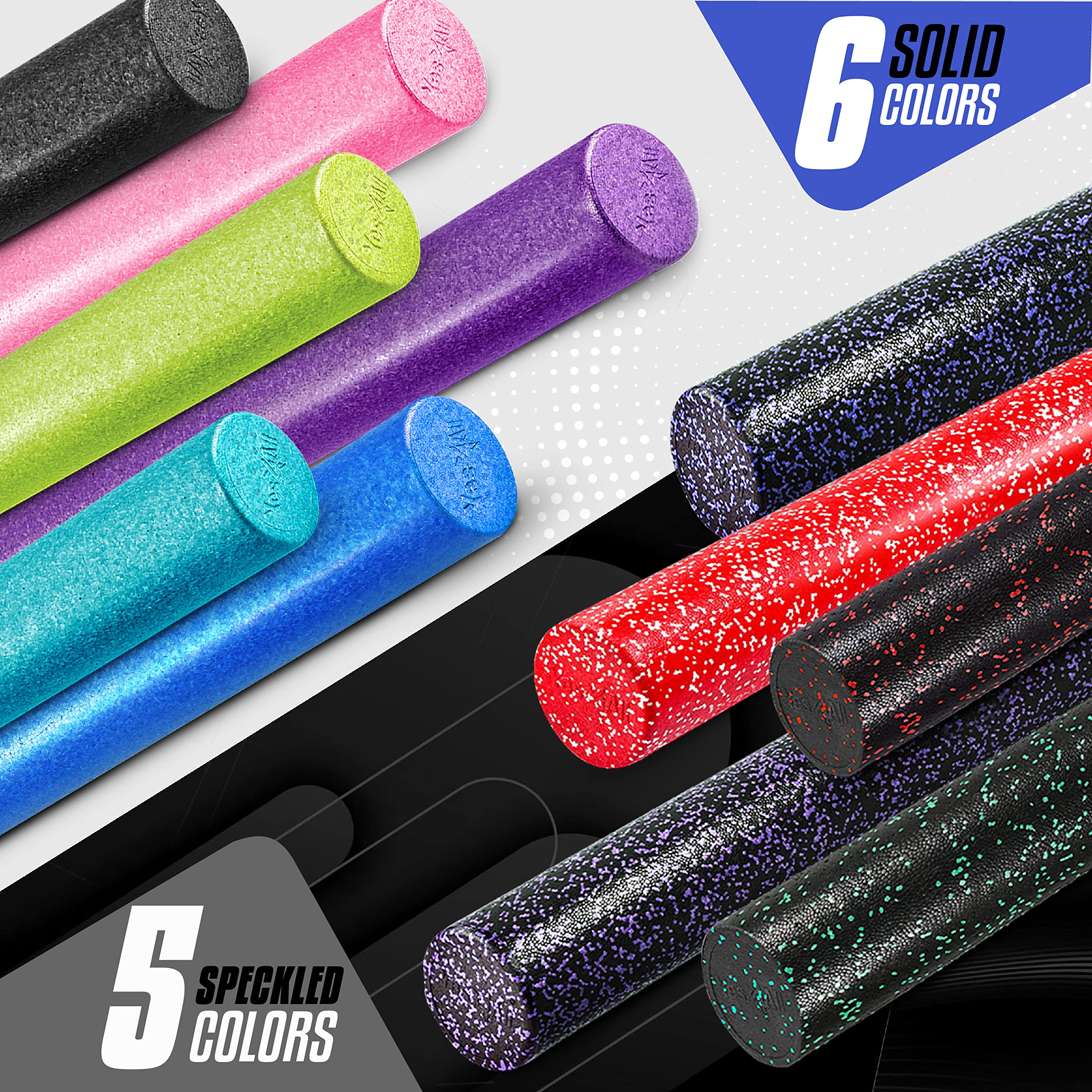 Yes4All High-Density EPP Round Back Roller Foam, Foam Roller for Yoga, Pilates & Stretching - 12, 18, 24, 36 inch 🍁 All In One Marketplace Canada