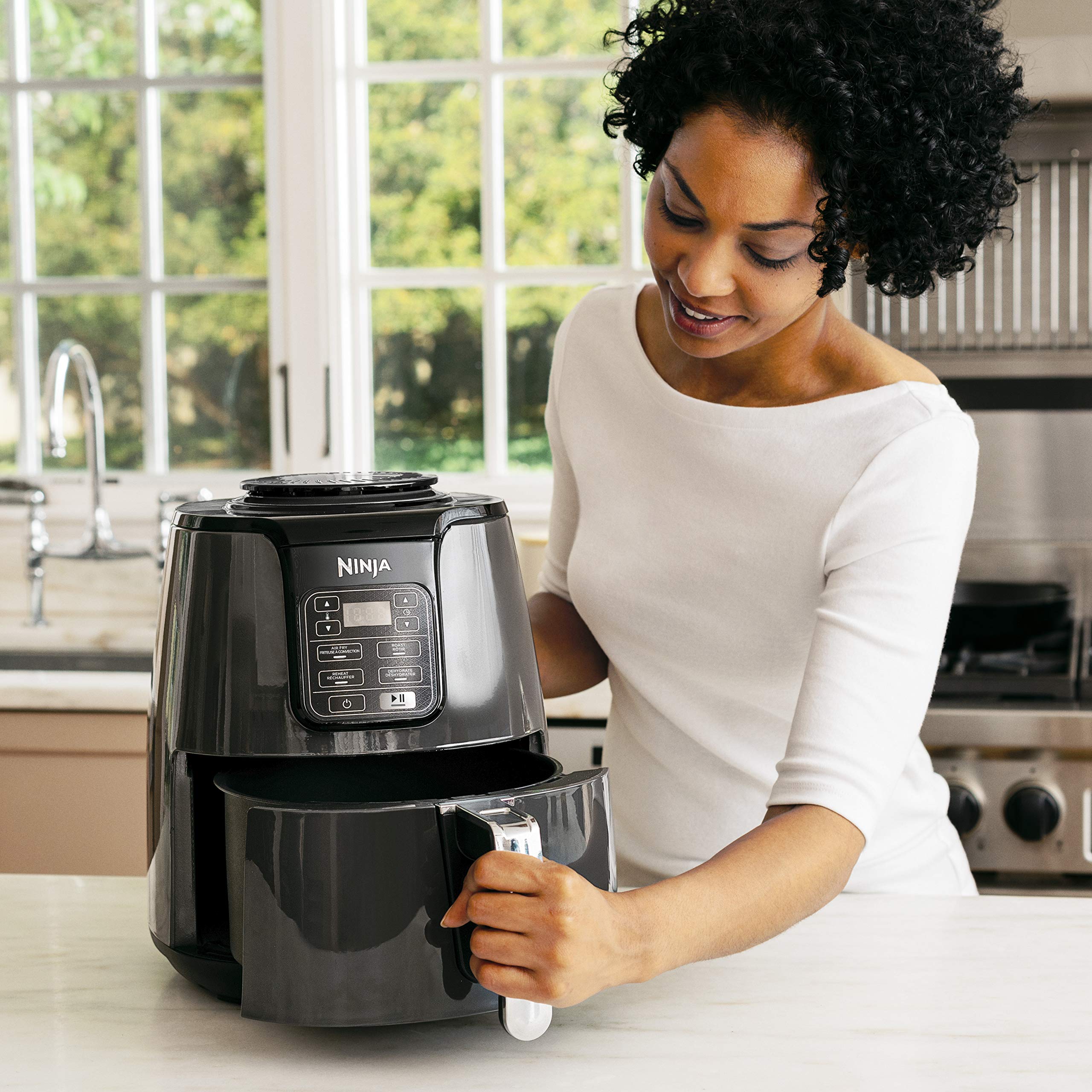 Ninja AF100C Air Fryer, 4-Qt Capacity, Non-Stick, Air Fry, Roast, Reheat, Dehydrate, Charcoal Grey (Canadian Version) - Perfect for Nutritional Cooking with Air Fryer Accessories 🍁 All In One Marketplace Canada