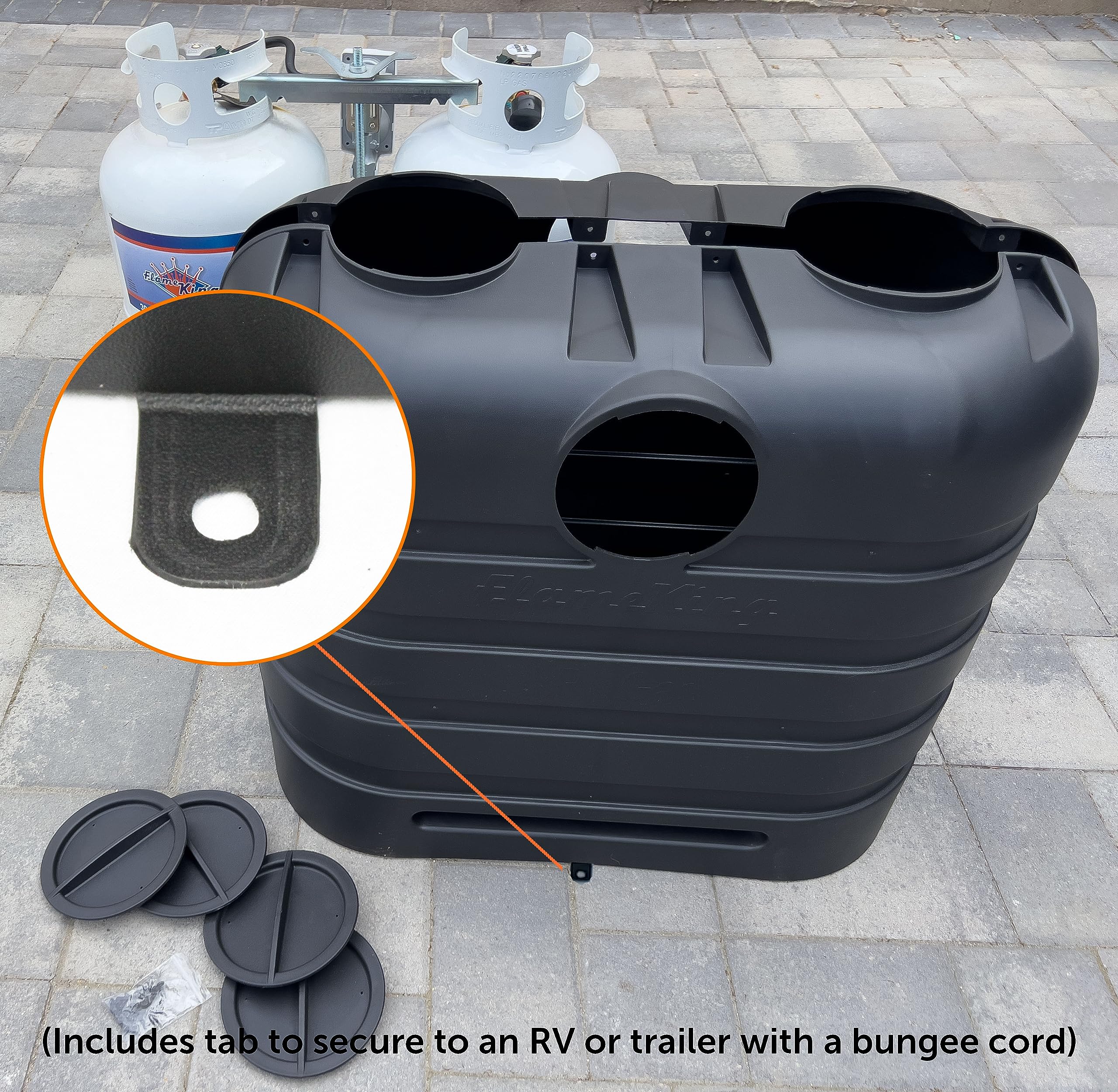 Flame King Dual 30LB LP Propane Tank Light Plastic Heavy Duty Cover for RV, Travel Trailer, Camper - Black 🍁 All In One Marketplace Canada