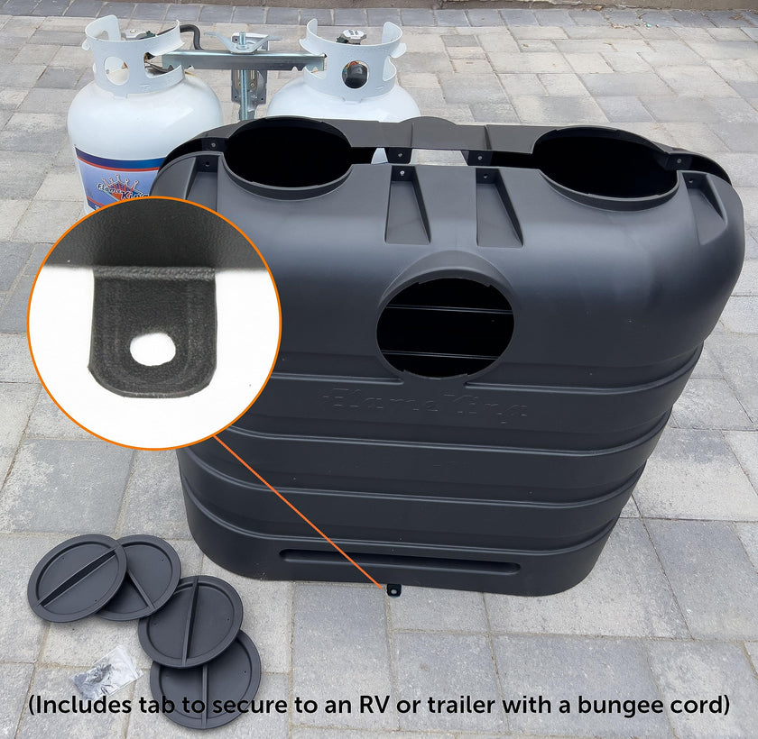 Flame King Dual 30LB LP Propane Tank Light Plastic Heavy Duty Cover for RV, Travel Trailer, Camper - Black 🍁 All In One Marketplace Canada