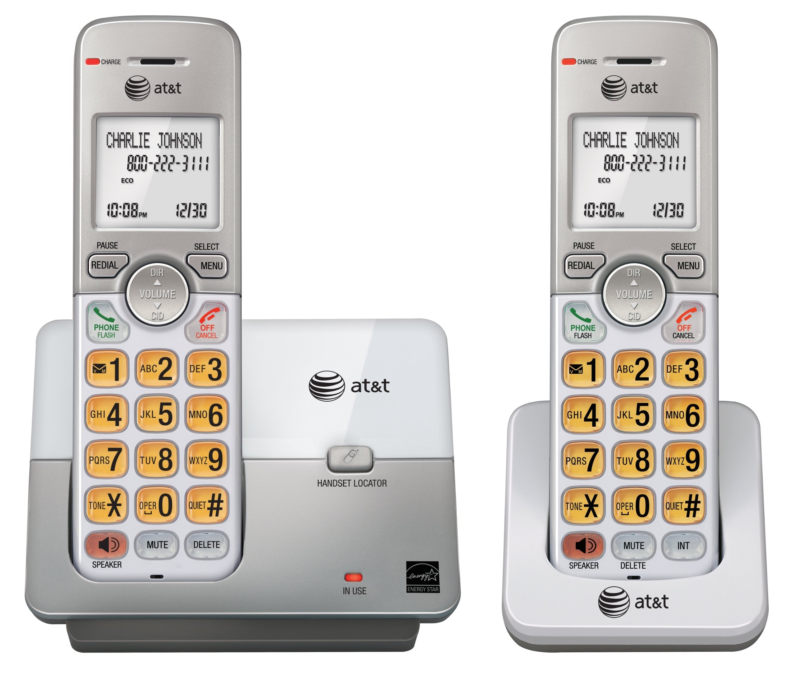 AT&T DECT 6.0 2 Cordless Phones with Caller ID, Handset Speakerphones, White and Grey 🍁 All In One Marketplace Canada