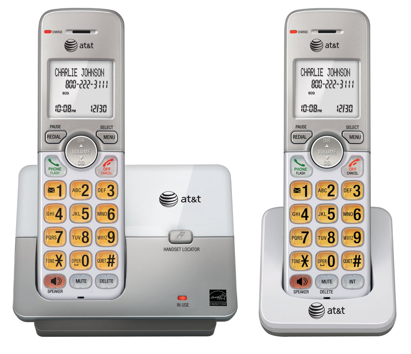 AT&T DECT 6.0 2 Cordless Phones with Caller ID, Handset Speakerphones, White and Grey 🍁 All In One Marketplace Canada