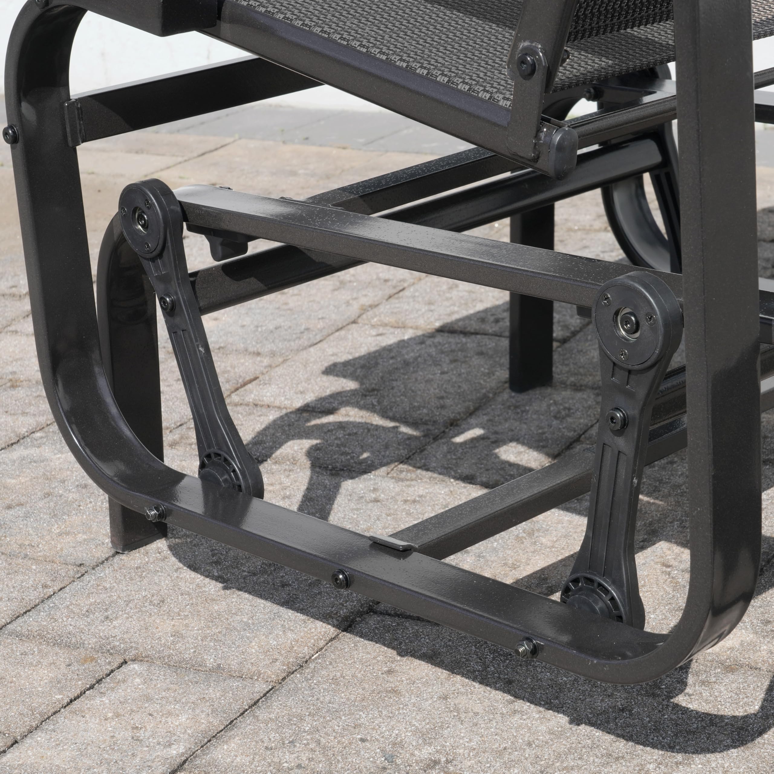 Sojag Belle Patio Glider Chair with Heavy-Duty Steel Frame and PVC-Coated Fabric, Easy-Glide Outdoor Patio Rocking Chair, Dark Grey 🍁 All In One Marketplace Canada