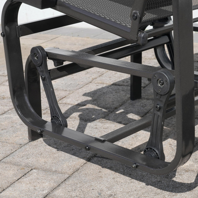 Sojag Belle Patio Glider Chair with Heavy-Duty Steel Frame and PVC-Coated Fabric, Easy-Glide Outdoor Patio Rocking Chair, Dark Grey 🍁 All In One Marketplace Canada