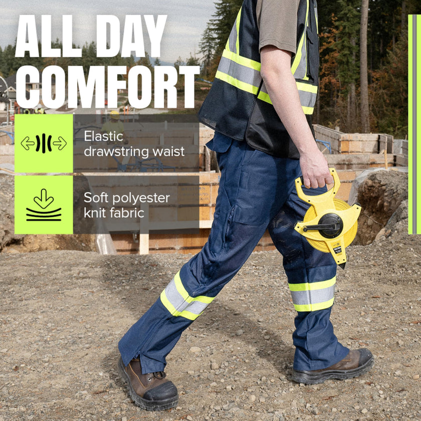 Pioneer Hi Vis Pants for Men - Breathable Mesh - Blue 🍁 All In One Marketplace Canada