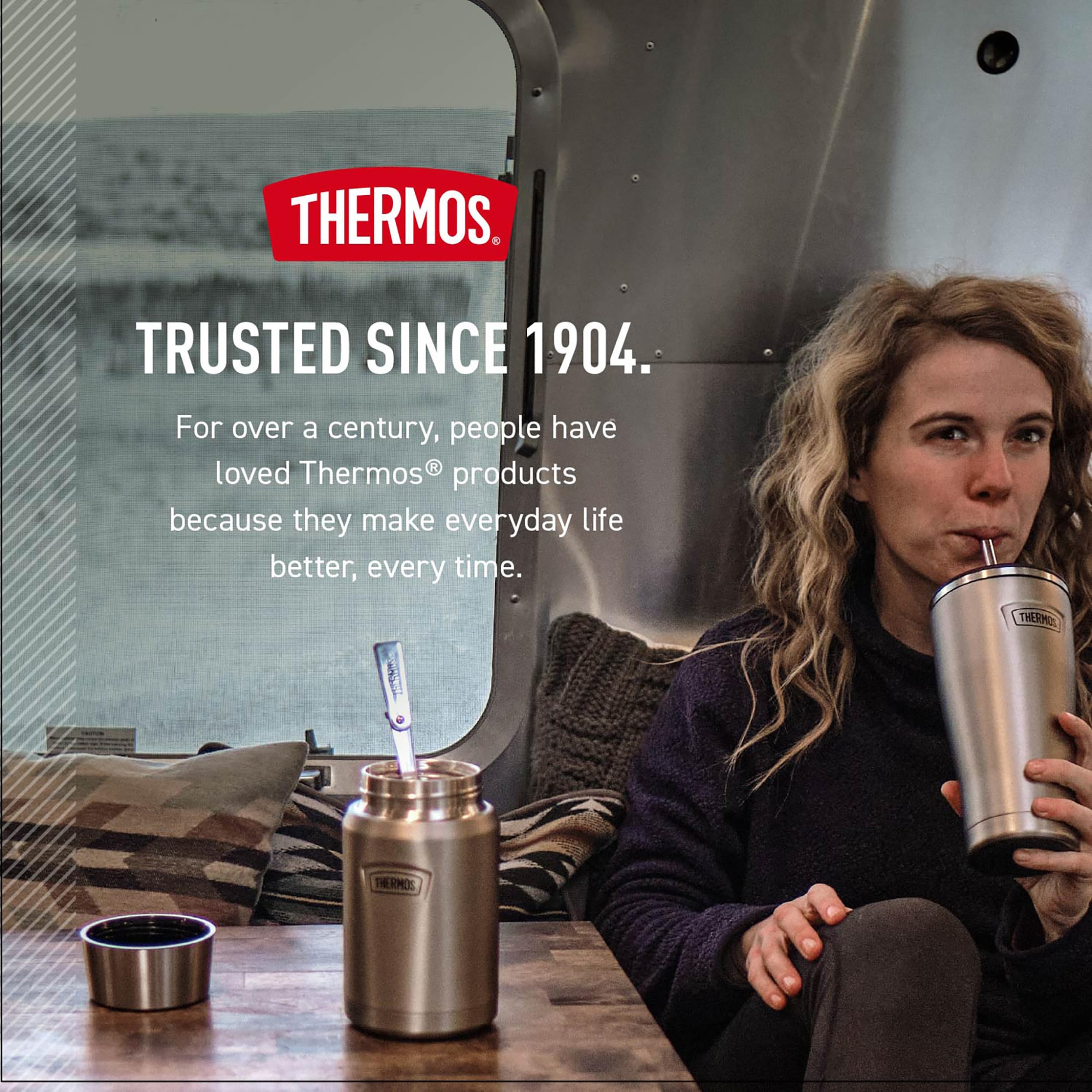 THERMOS, ICON Series, 24 Ounce Stainless Steel Vacuum Food Jar, Granite 🍁 All In One Marketplace Canada