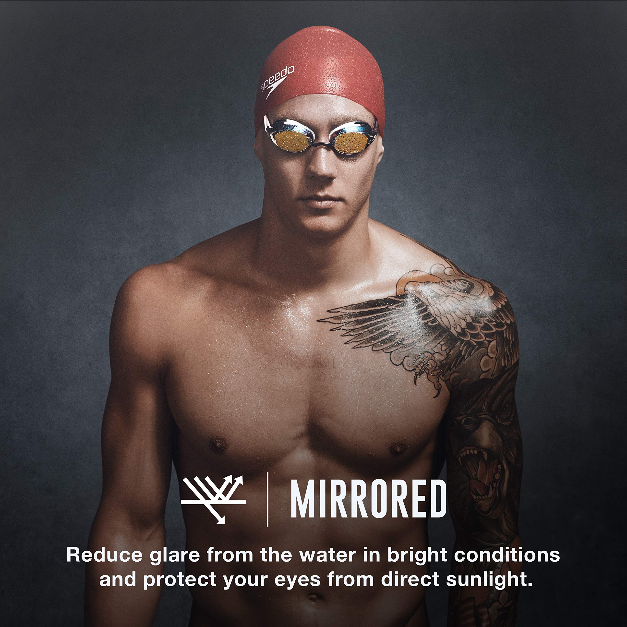 Speedo Vanquisher 2.0 Mirrored Swim Goggles, Panoramic, Anti-Glare, Anti-Fog with UV Protection, Horizon Blue, 1SZ 🍁 All In One Marketplace Canada