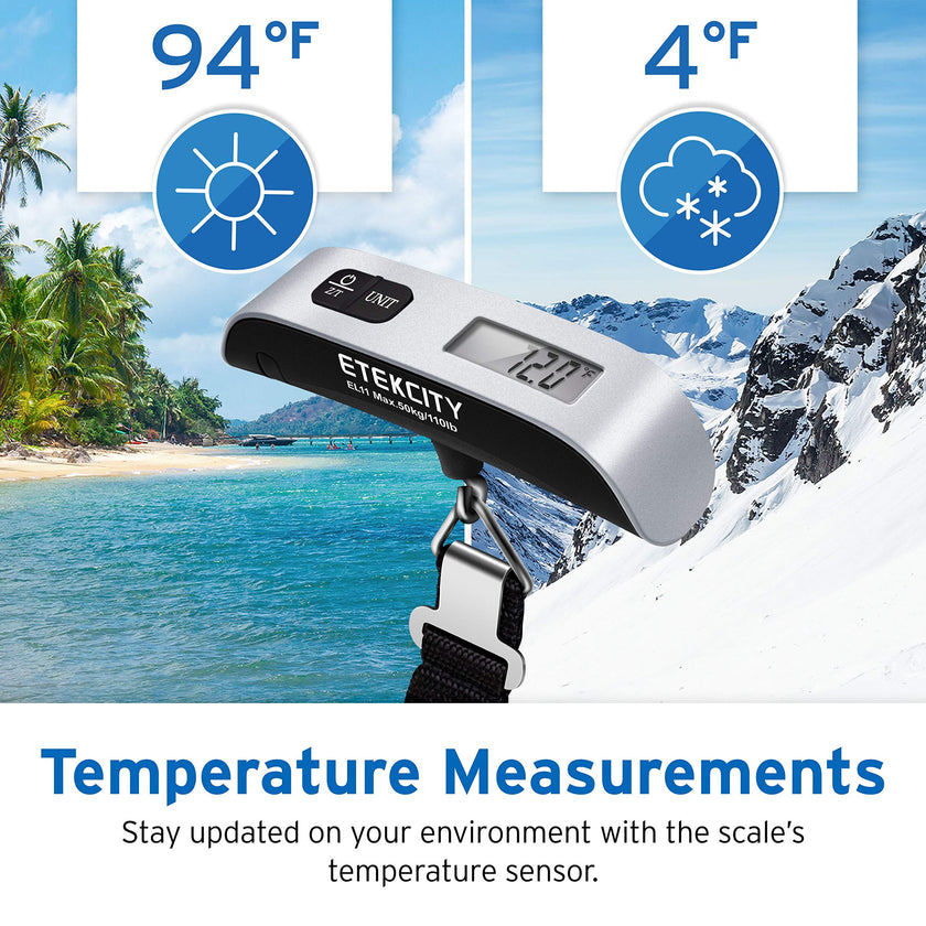 Etekcity Digital Hanging Luggage Scale, Portable Handheld, Suitcase Scale with Rubber Paint, Temperature Sensor, 110 Pounds 🍁 All In One Marketplace Canada