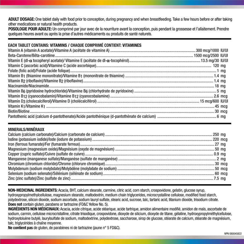 Centrum Prenatal Vitamin Tablet, Postpartum Multivitamin and Mineral Supplement, Essential Prenatal Vitamins, 100 Count (Packaging May Vary) 🍁 All In One Marketplace Canada