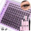 Wispy Lash Clusters Kit Natural Lash Extensions Kit DIY Cluster Eyelash Extensions C Curl 8-16mm Individual Lashes with Lash Remover Bond and Seal Soft Thin Band by ALICE 🍁 All In One Marketplace Canada