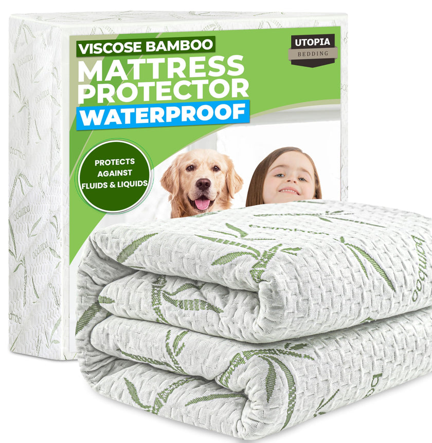 Utopia Bedding Waterproof Mattress Protector Twin XL Size, Bamboo Viscose Mattress Cover 200 GSM, Fits 15 Inches Deep, Breathable, Fitted Style with Stretchable Pockets 🍁 All In One Marketplace Canada
