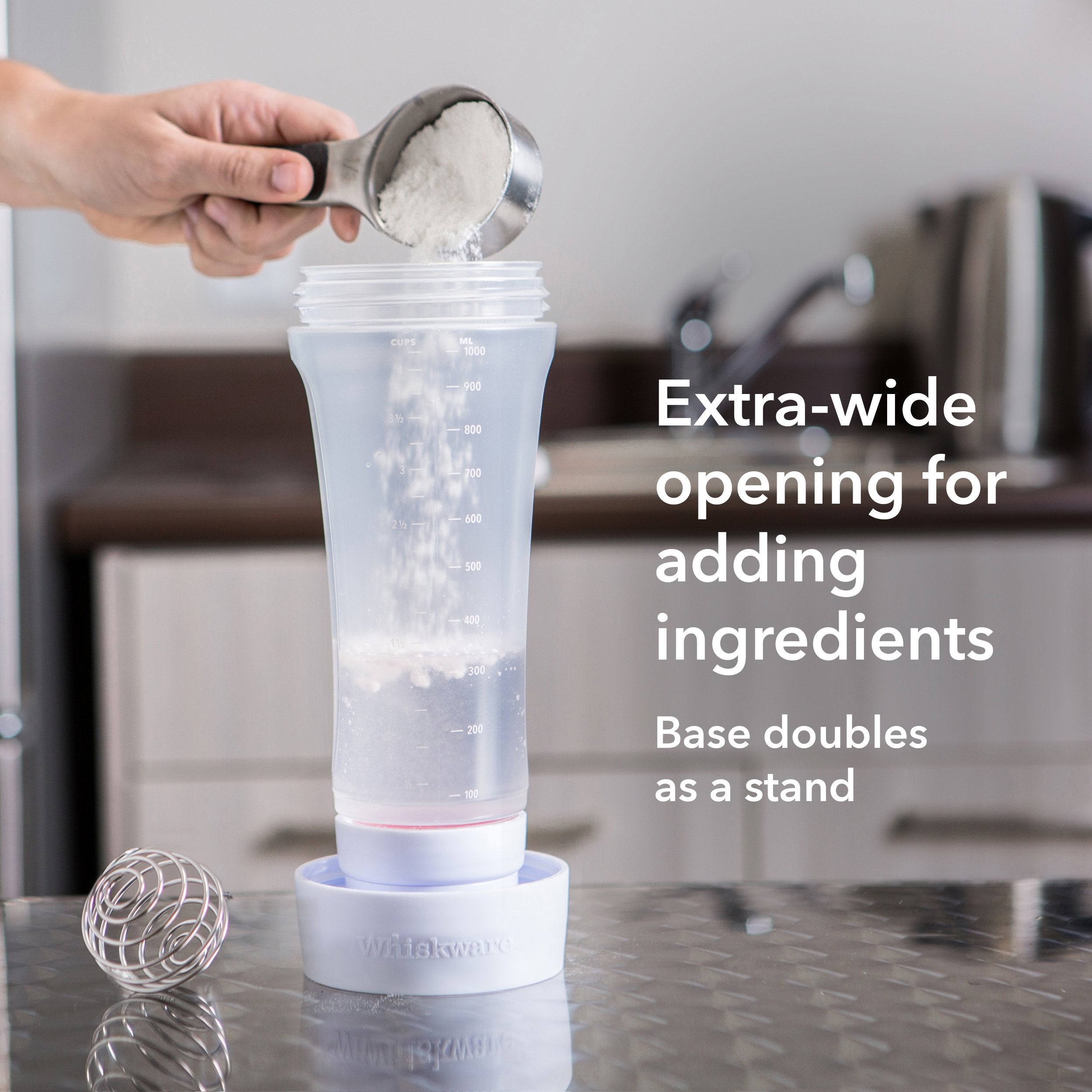Whiskware Pancake Bottle, Batter Dispenser and Mixer with BlenderBall Wire Whisk, Durable, No-Mess, BPA Free, Dishwasher Safe, Mint 🍁 All In One Marketplace Canada