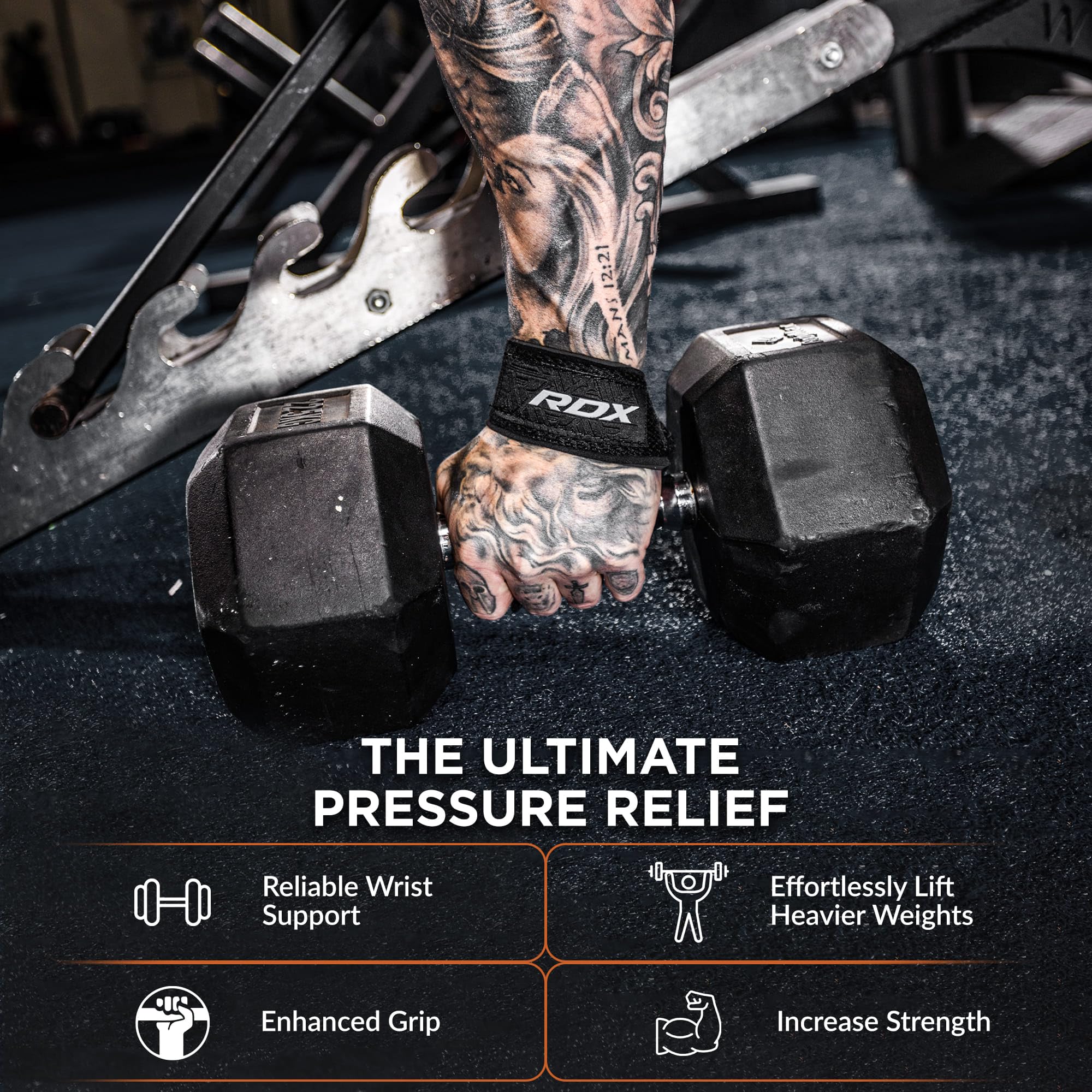RDX Lifting Straps for Weightlifting –100% Cotton Heavy Duty Gym Wrist Strap with 5MM Neoprene Padding, 60CM Anti-Slip Hand Grip Wraps for Deadlifts Powerlifting Workouts Strength Training, Men Women 🍁 All In One Marketplace Canada