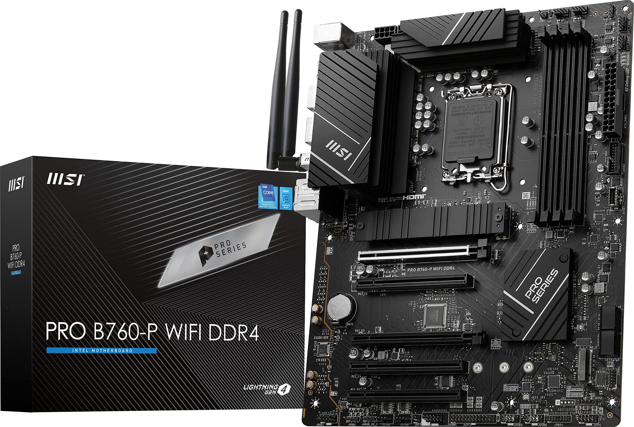 MSI PRO B760-P WiFi DDR4 ProSeries Motherboard (Supports 12th/13th Gen Intel Processors, LGA 1700, DDR4, PCIe 4.0, M.2, 2.5Gbps LAN, USB 3.2 Gen2, Wi-Fi 6E, ATX) 🍁 All In One Marketplace Canada