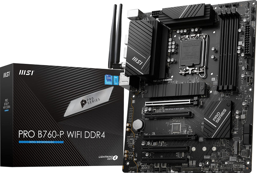 MSI PRO B760-P WiFi DDR4 ProSeries Motherboard (Supports 12th/13th Gen Intel Processors, LGA 1700, DDR4, PCIe 4.0, M.2, 2.5Gbps LAN, USB 3.2 Gen2, Wi-Fi 6E, ATX) 🍁 All In One Marketplace Canada