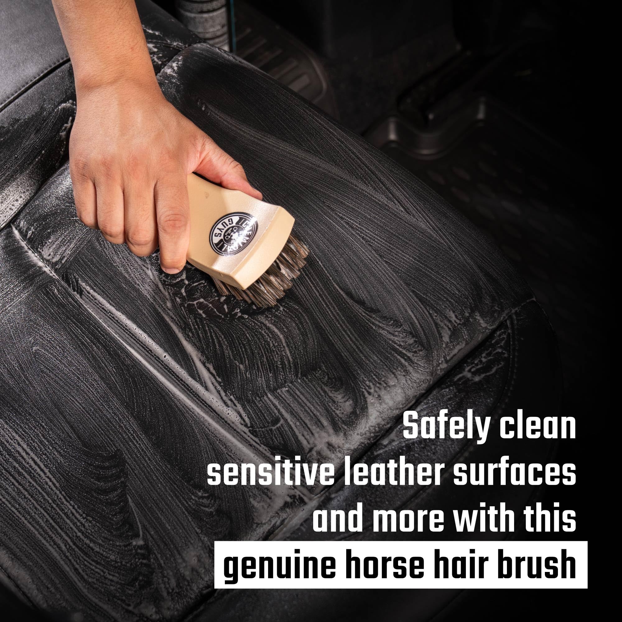 Chemical Guys Long Bristle Horse Hair Leather Cleaning Brush for Car Interiors, Furniture, Sneakers, Boots, and More (Works on Natural, Synthetic, Pleather, Faux Leather and More), 1 Pack 🍁 All In One Marketplace Canada