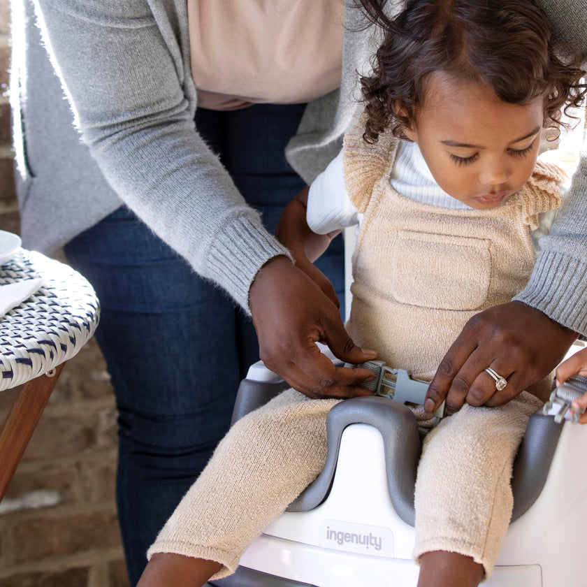 Ingenuity Baby Base 2-in-1 Booster Feeding and Floor Seat with Self-Storing Tray - Mist 🍁 All In One Marketplace Canada