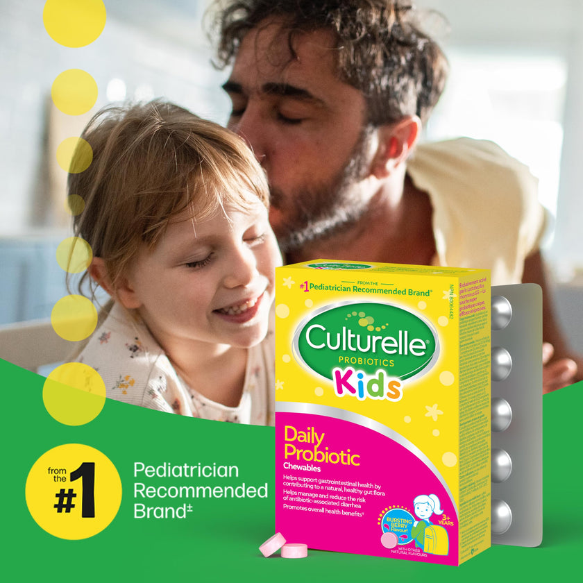 Culturelle Kids Daily Probiotic Chewable for Kids|With 100% Naturally Sourced Lactobacillus GG Strain|Most Clinically Studied Probiotic|Pediatrician Recommended|Berry Flavor|30 Count Chews 🍁 All In One Marketplace Canada