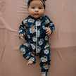 Bamboo Baby Zipper Footed Onesie | Outer Space