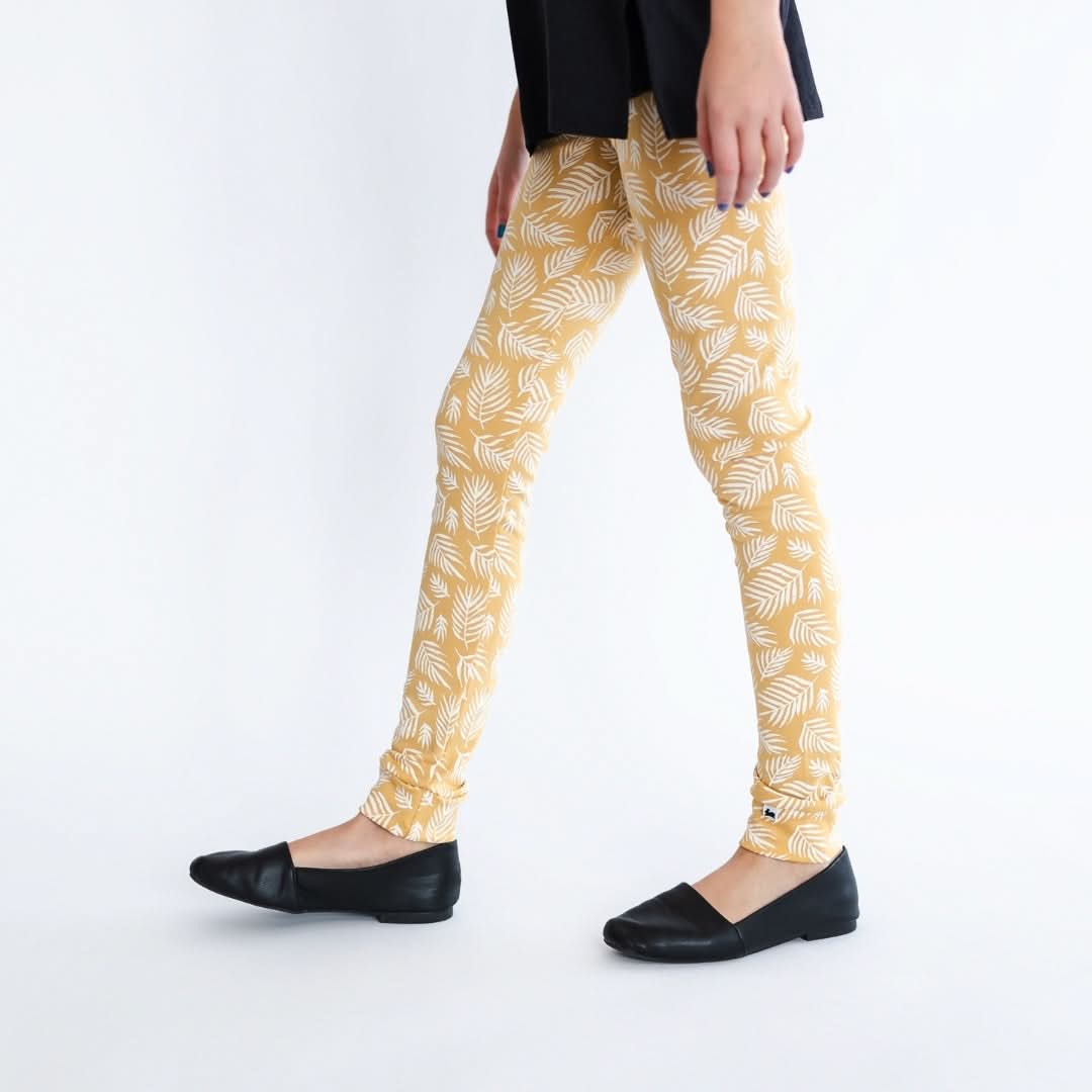 Youth Bamboo Leggings | Palm Fronds