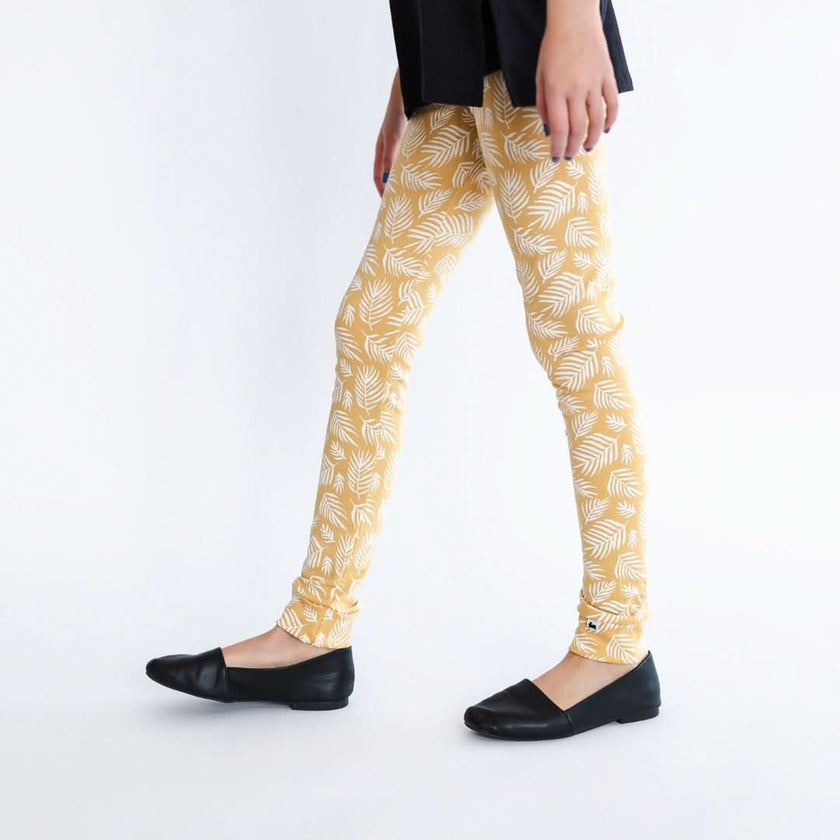 Youth Bamboo Leggings | Palm Fronds
