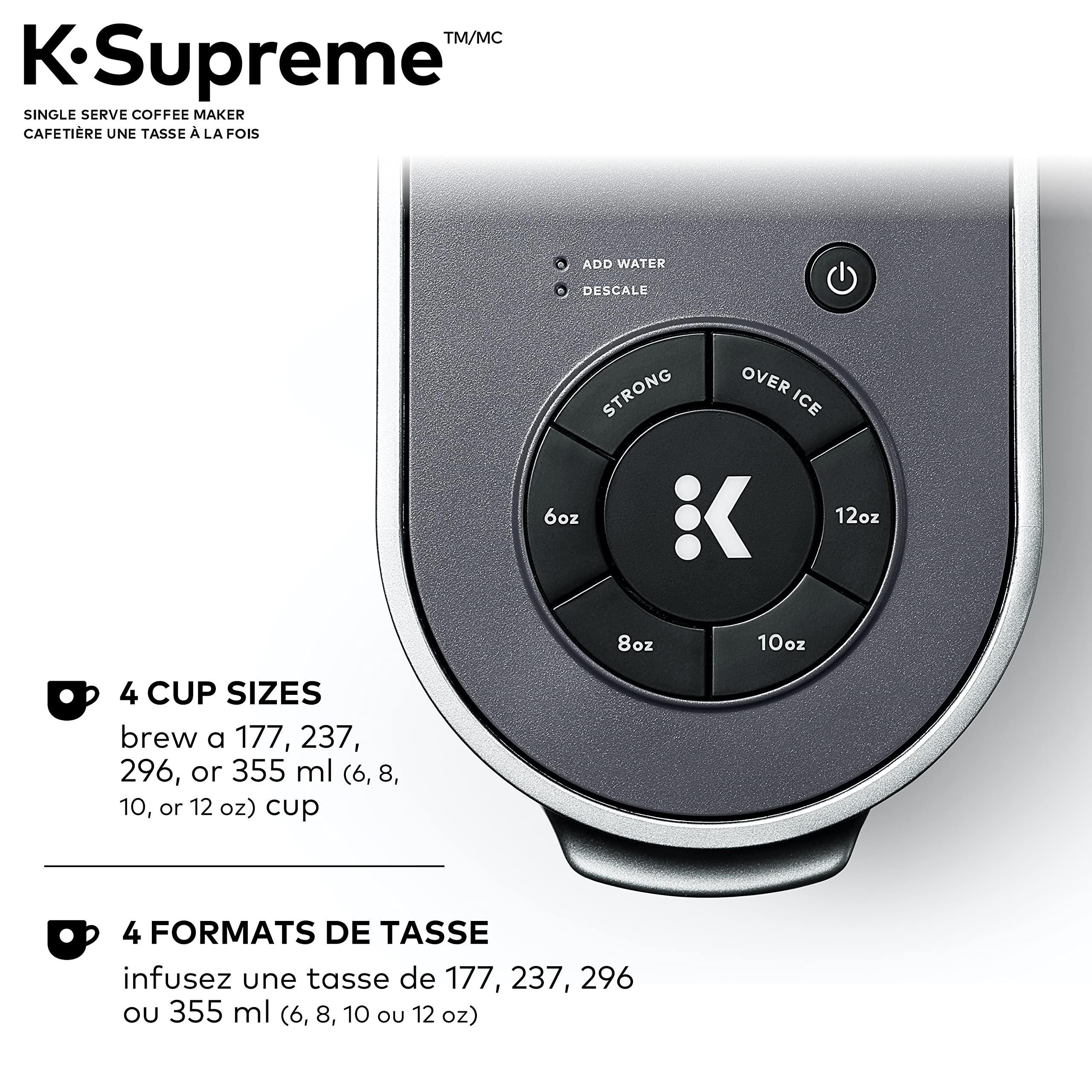 Keurig K-Supreme Single Serve K-Cup Pod Coffee Maker, With MultiStream Technology, Grey, 17.913in x 7.047in x 14.409in 🍁 All In One Marketplace Canada