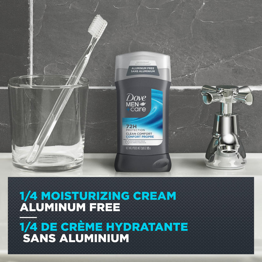 Dove Men+Care Deodorant Stick aluminum-free deodorant formula for 72H protection Clean Comfort with ¼ moisturizing cream, 85g (Pack of 4) 🍁 All In One Marketplace Canada