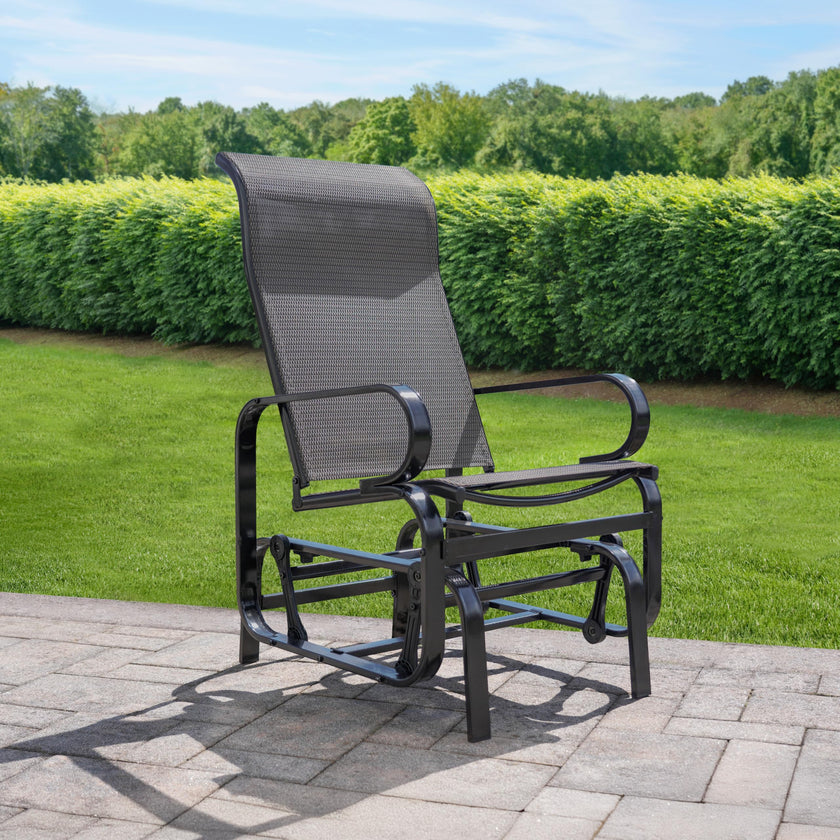 Sojag Belle Patio Glider Chair with Heavy-Duty Steel Frame and PVC-Coated Fabric, Easy-Glide Outdoor Patio Rocking Chair, Dark Grey 🍁 All In One Marketplace Canada