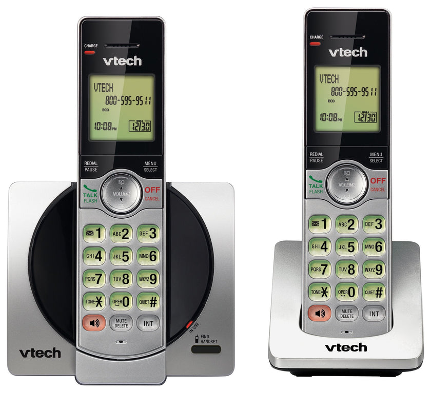 VTech DECT 6.0 Dual Handset Cordless Phones with CID, Backlit Keypads and Screens, Full Duplex Handset Speakerphones, and Call Block Silver/Black 🍁 All In One Marketplace Canada