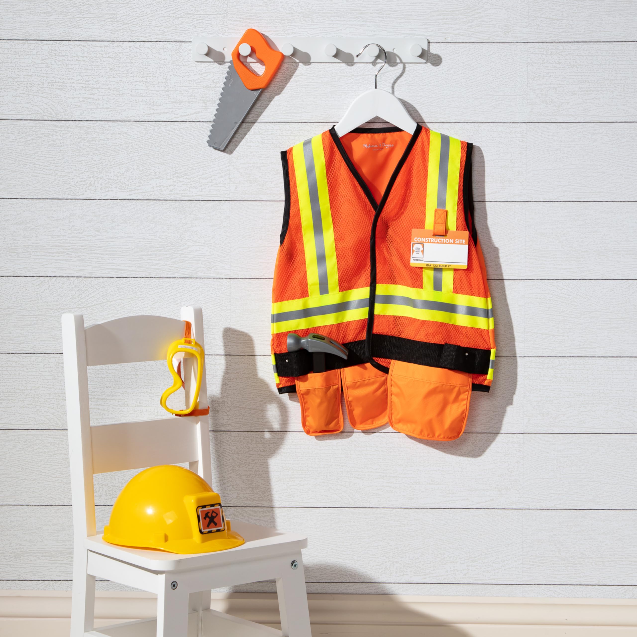 Melissa & Doug Construction Costume, Pretend Play Dress Up Set (6-Pc) Tools, Vest & Accessories, Role Play Toys for Kids 3+ 🍁 All In One Marketplace Canada