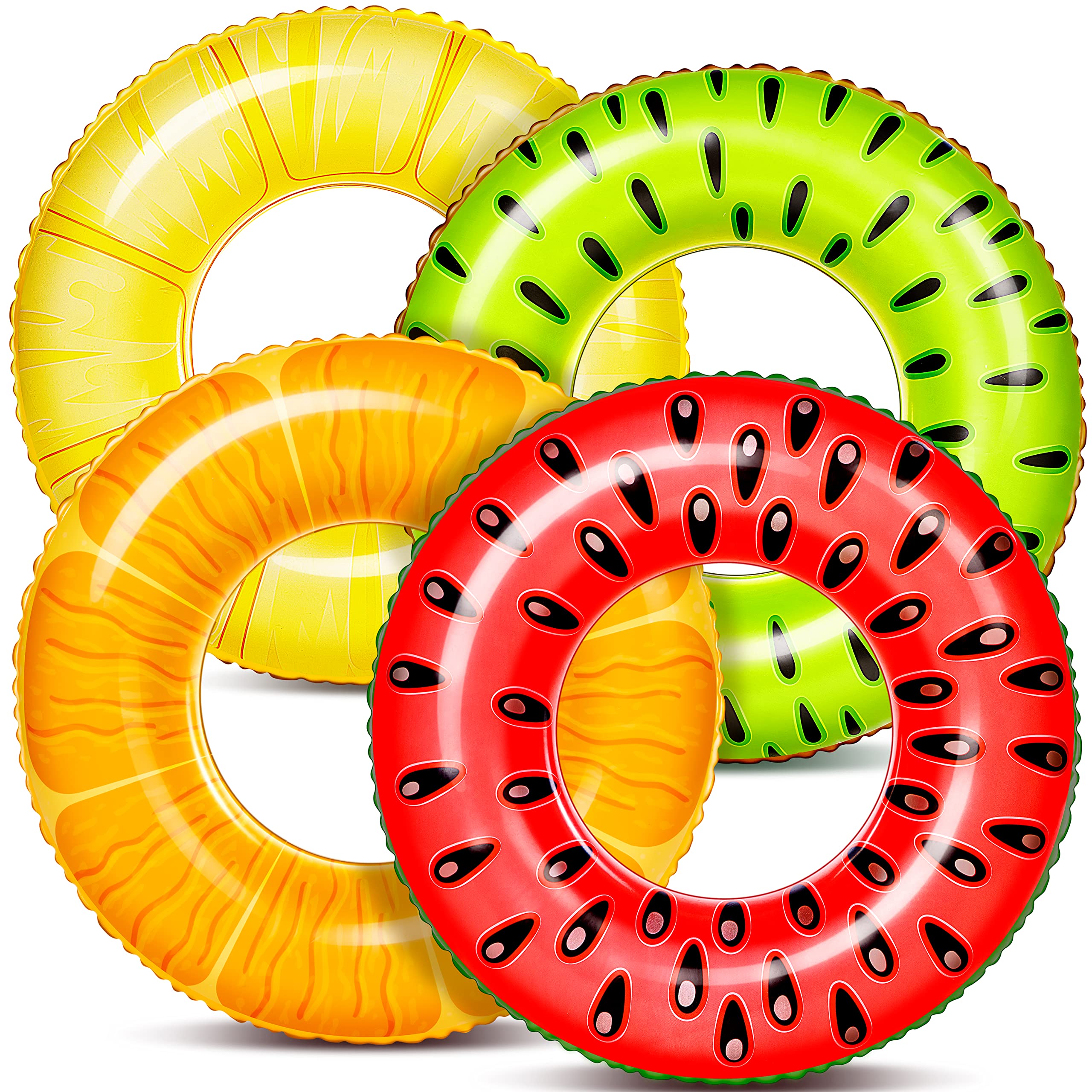 Sloosh 4 Pack Inflatable Pool Floats Pool Rings Swimming Tubes Swimming Toys Beach Swimming Party Toys for Kids and Adults 🍁 All In One Marketplace Canada