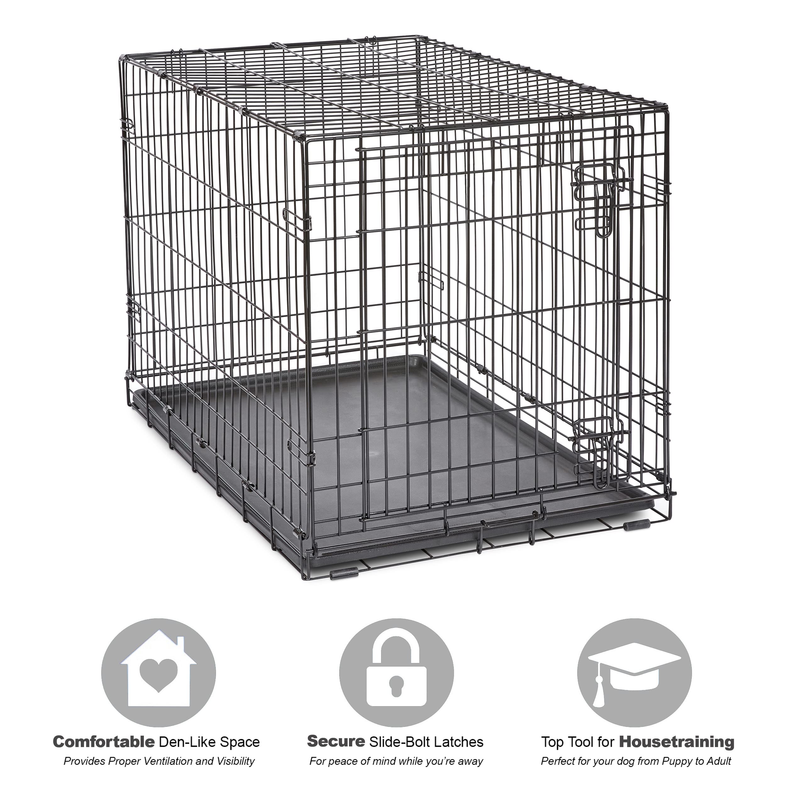 MidWest Homes for Pets 36-Inch New World Crate for Medium-Large Breeds, 41-70 lbs, Single Door Folding Dog Crate, Leak-Proof Tray & Secure Latch, Portable, Durable & Easy to Assemble 🍁 All In One Marketplace Canada